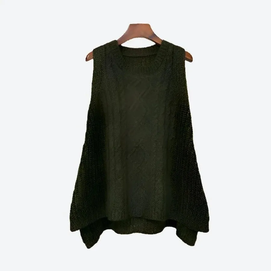 Oversized Sleeveless Knitted Vests