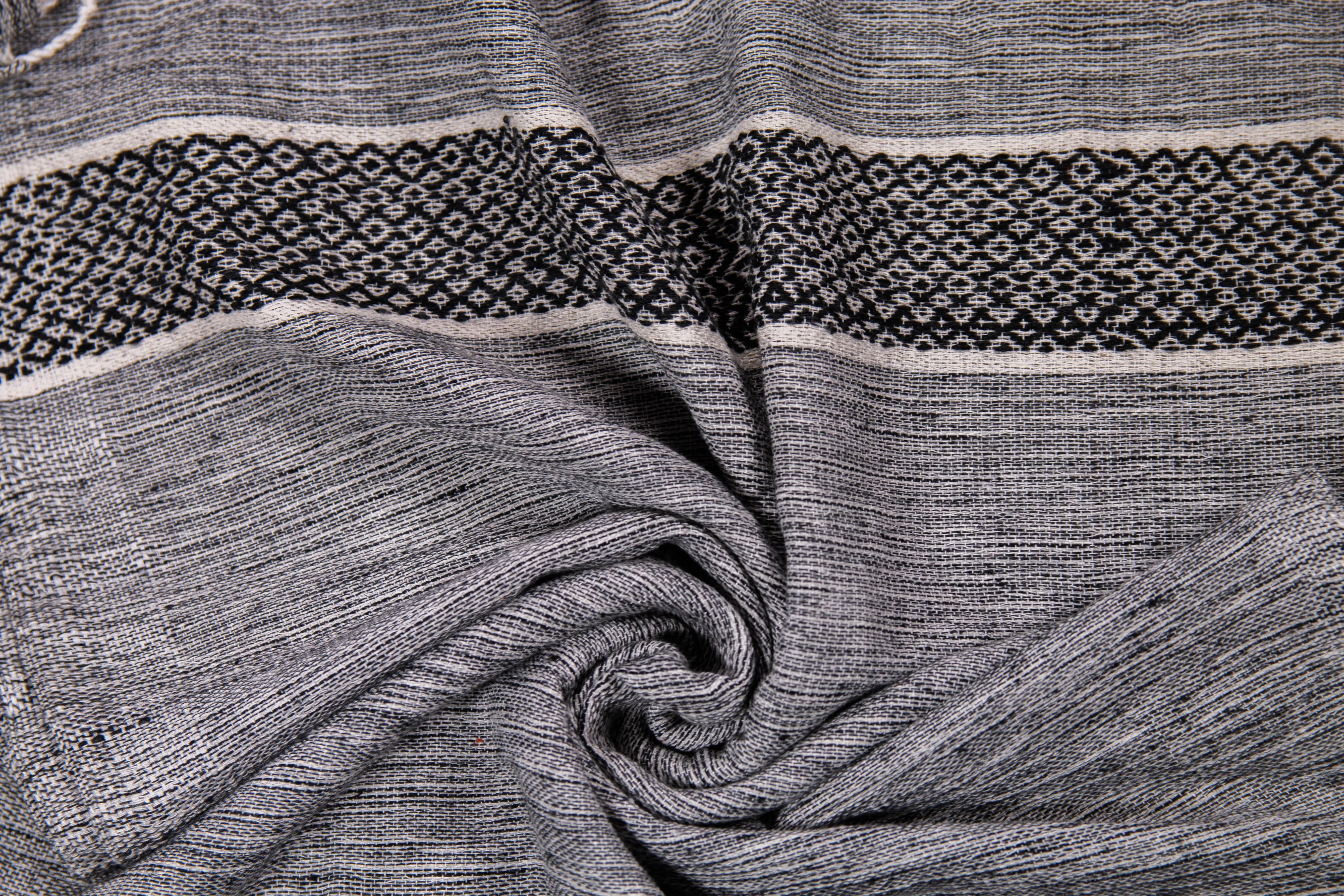 Pewter Gray Handwoven cotton Scarf (Unisex)