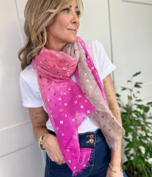 Pink Rainbow Foil Scarf