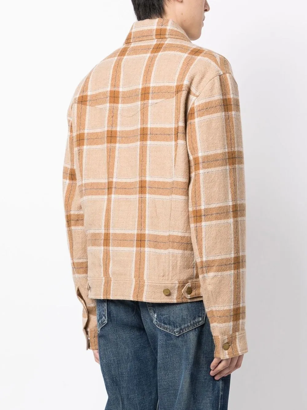 Plaid-Check Print Shirt Jacket