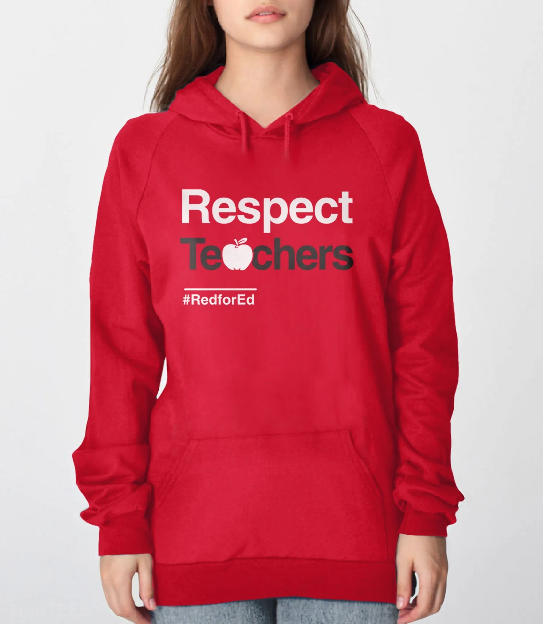 Respect Teachers Sweatshirt or Hoodie | Red for Ed Sweater for Men or Women