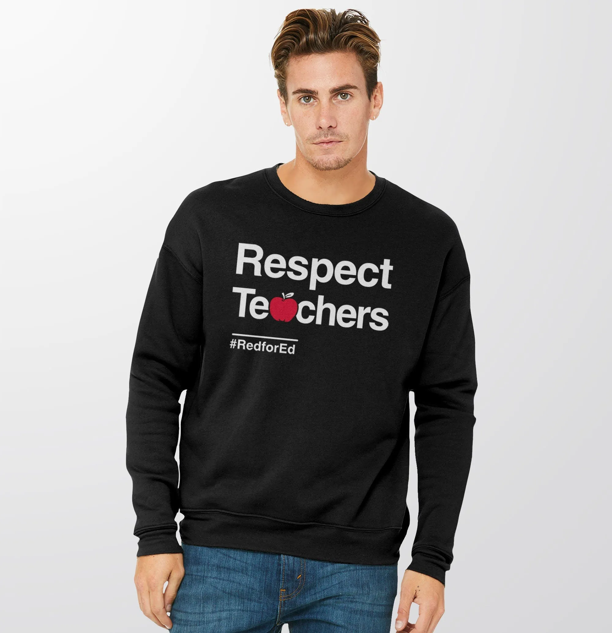 Respect Teachers Sweatshirt or Hoodie | Red for Ed Sweater for Men or Women