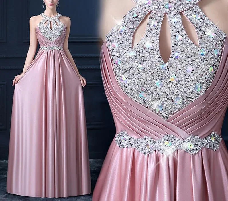 Satin Formal Prom Party Gown at Bling Brides Bouquet Online Bridal Store