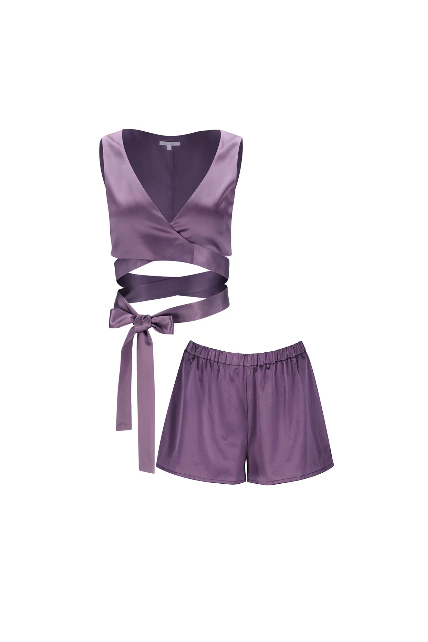 Silk Shorts and Top Set 'Persephone' in Noble Purple