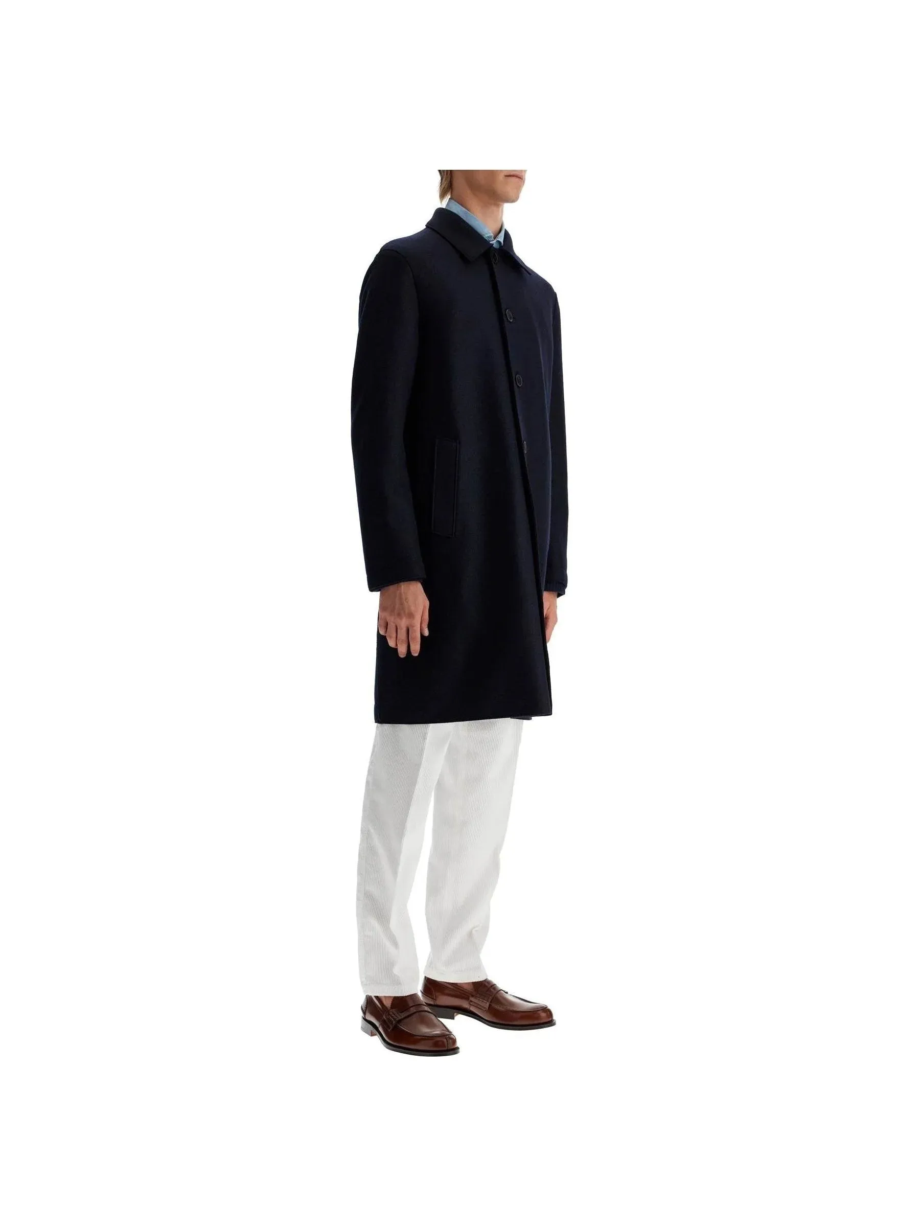 Single-Breasted Wool Coat