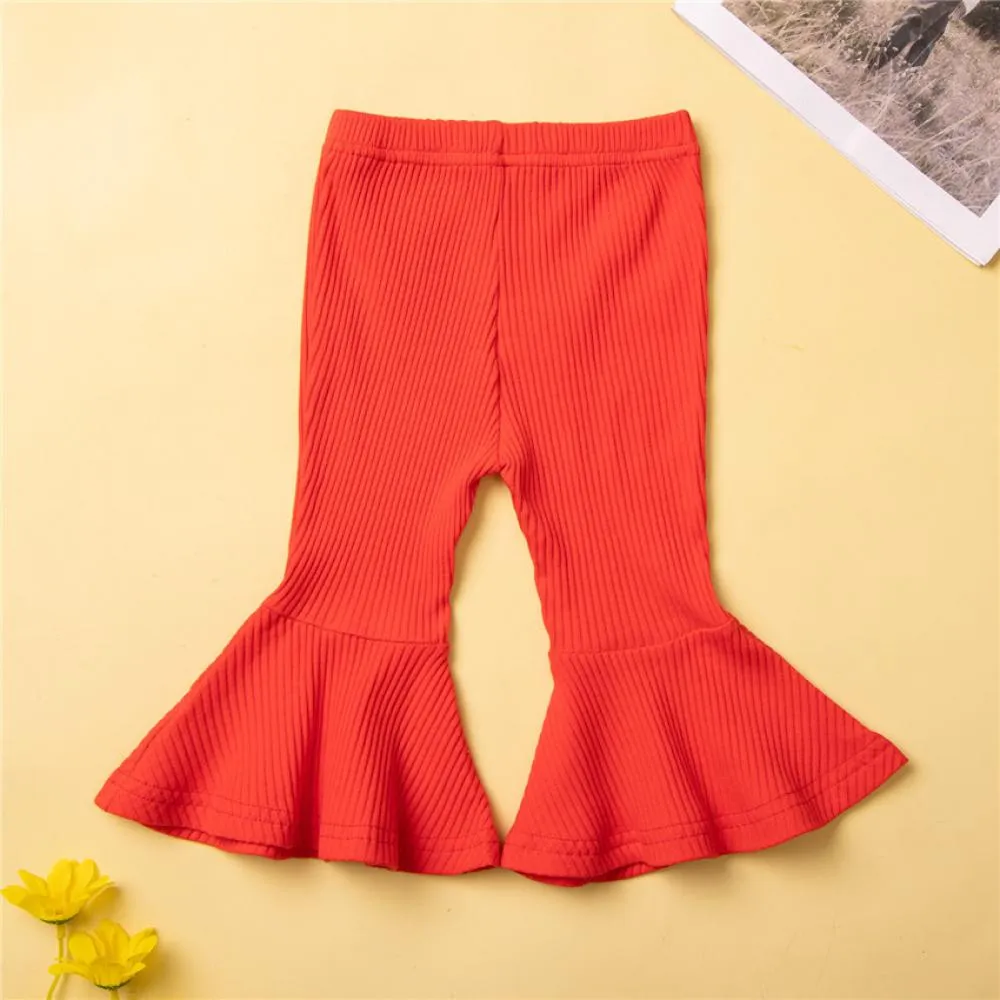 Spring New Girls Valentine's Day Cute Print Set Children's Vests Red Bell Bottoms Wholesale Girls Clothes