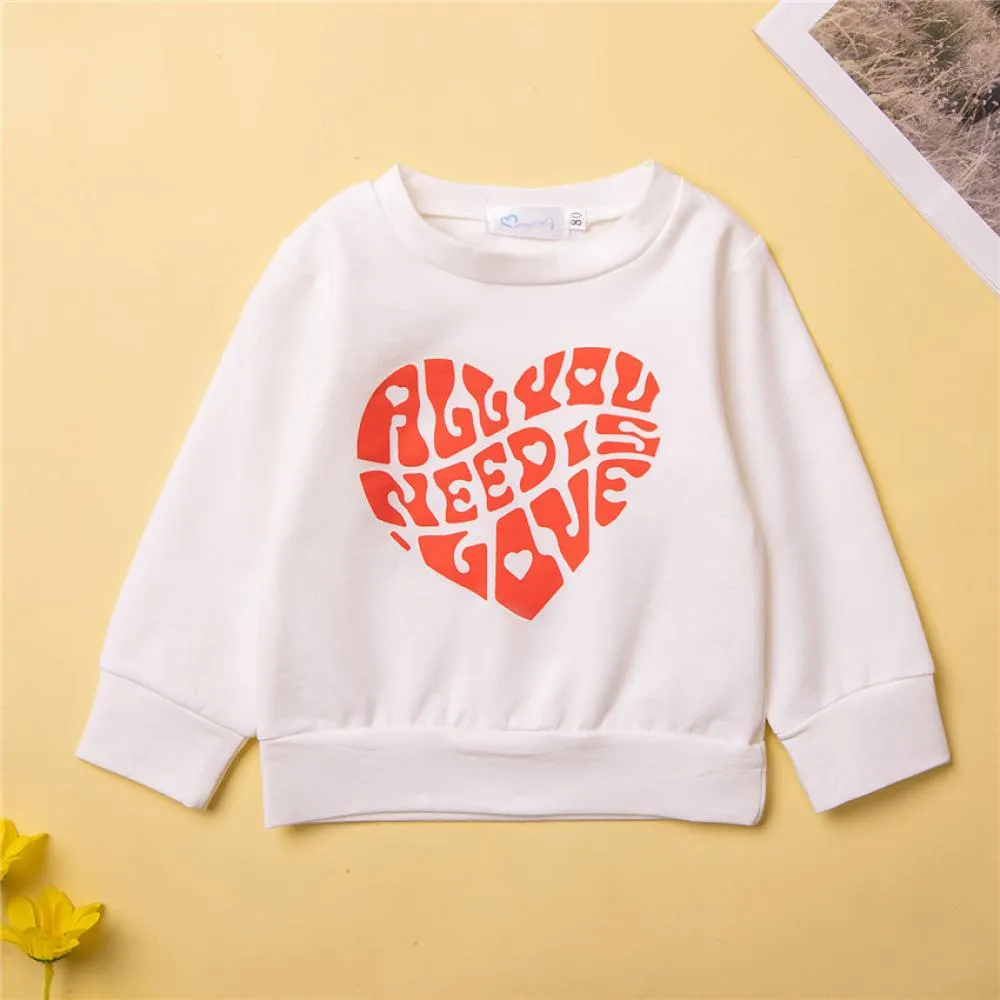 Spring New Girls Valentine's Day Cute Print Set Children's Vests Red Bell Bottoms Wholesale Girls Clothes