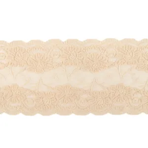 Stretch lace Trims - 6 inches - Beige