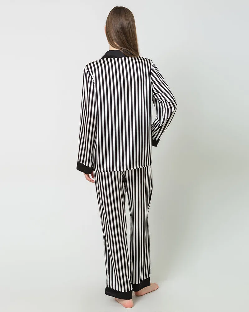 Striped Silk Pajamas Set Sleepwear