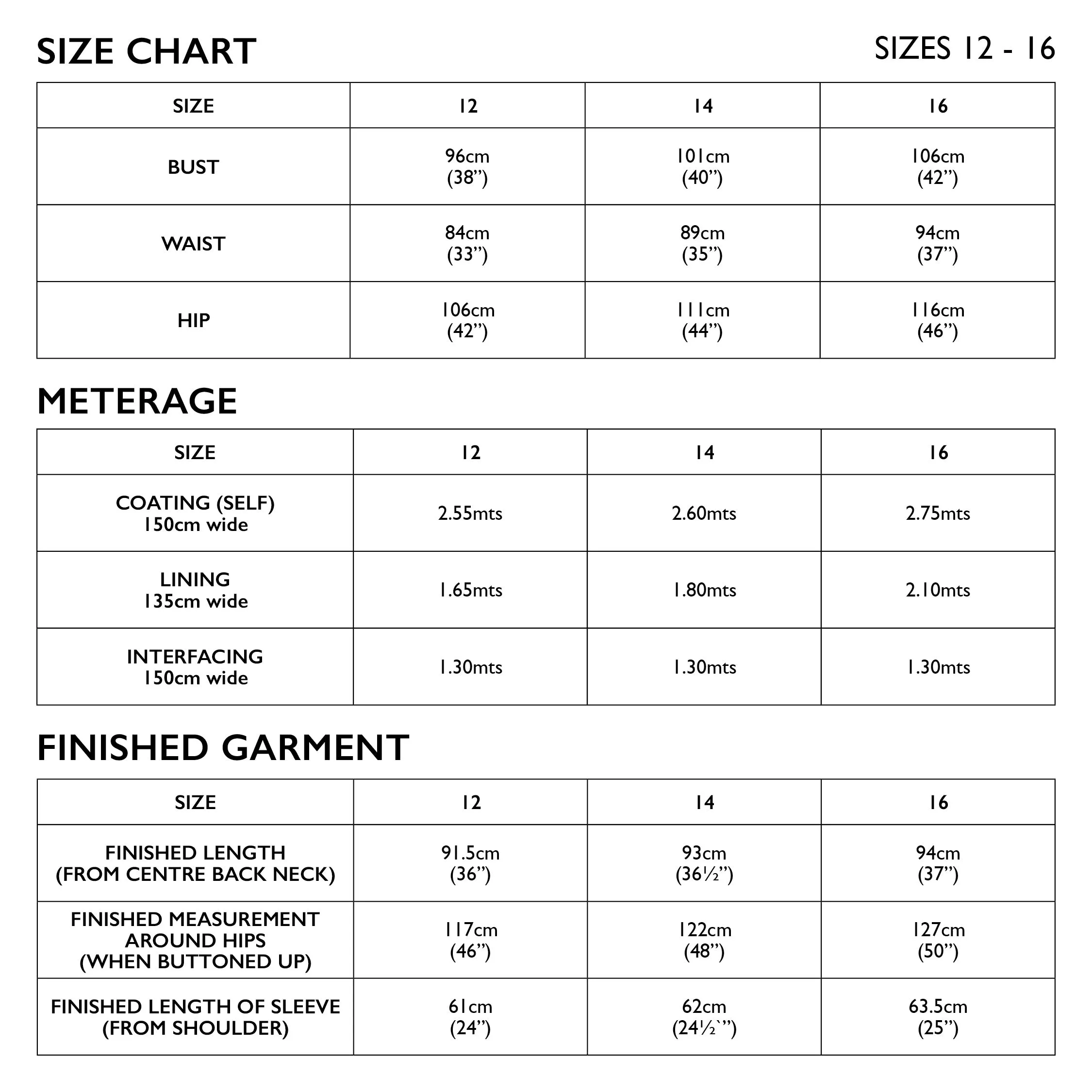 TESSUTI • Oslo Coat Sewing Pattern (12 - 16)