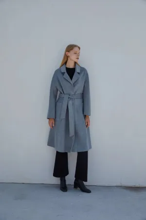 The Classic Wrap Coat Heather Grey