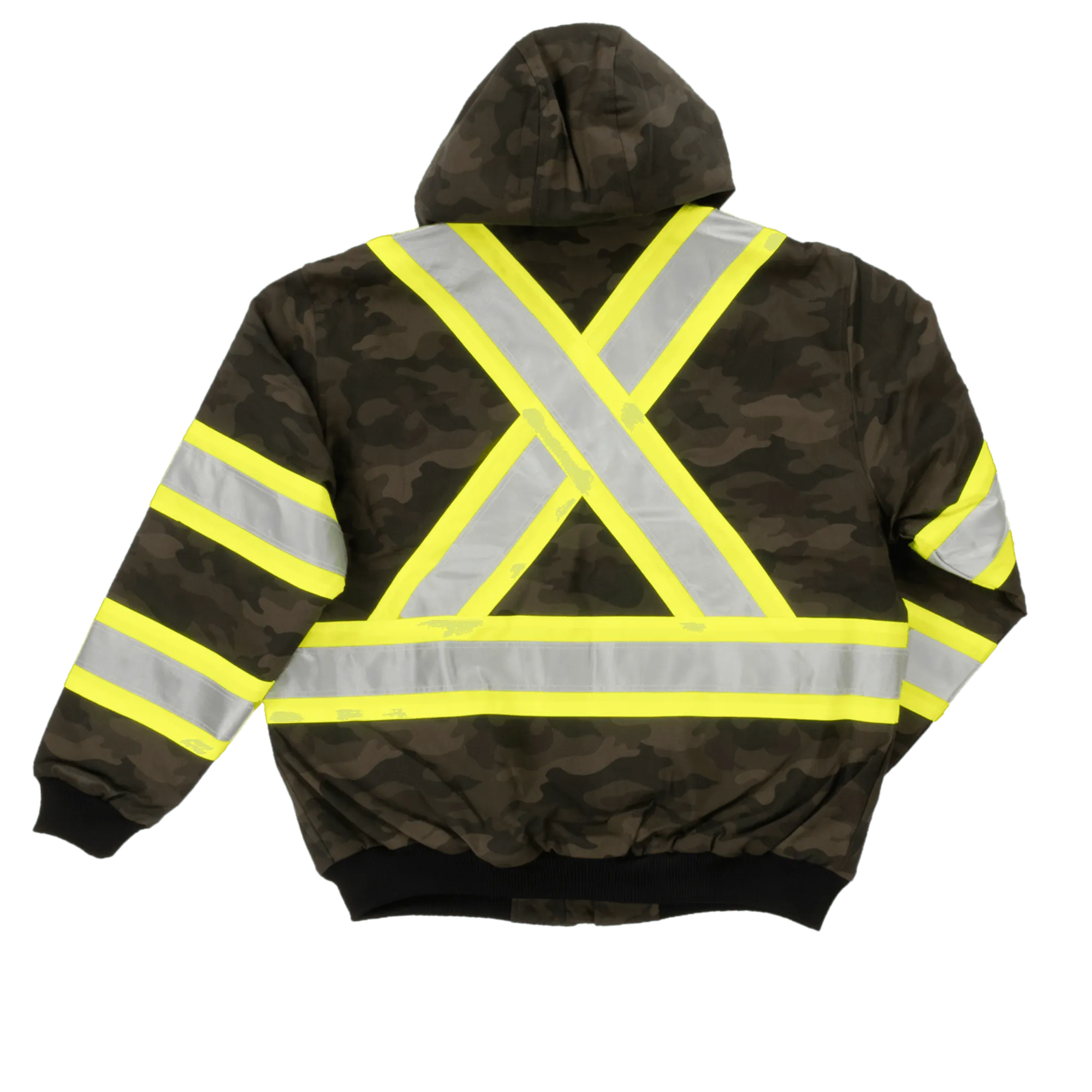 Tough Duck Men's Camo Flex Duck C1 Hi-Vis Hooded Safety Bomber