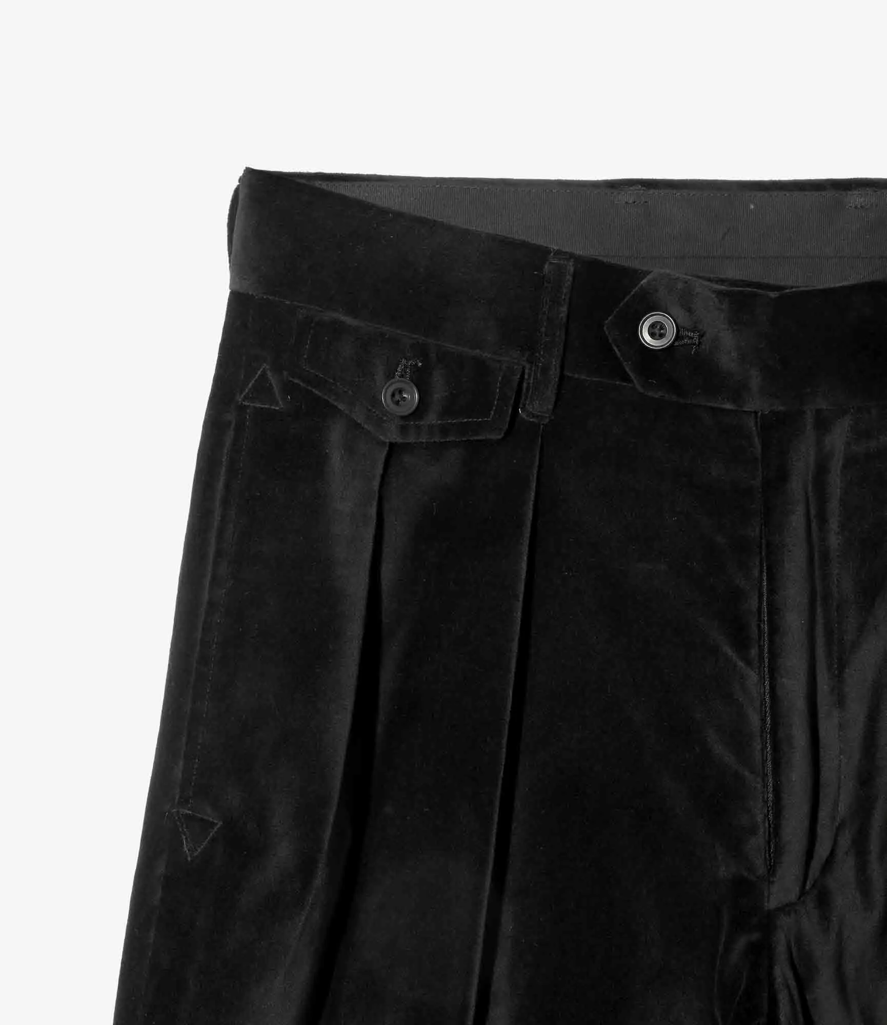 Tucked Baggy Trouser – Black Velveteen