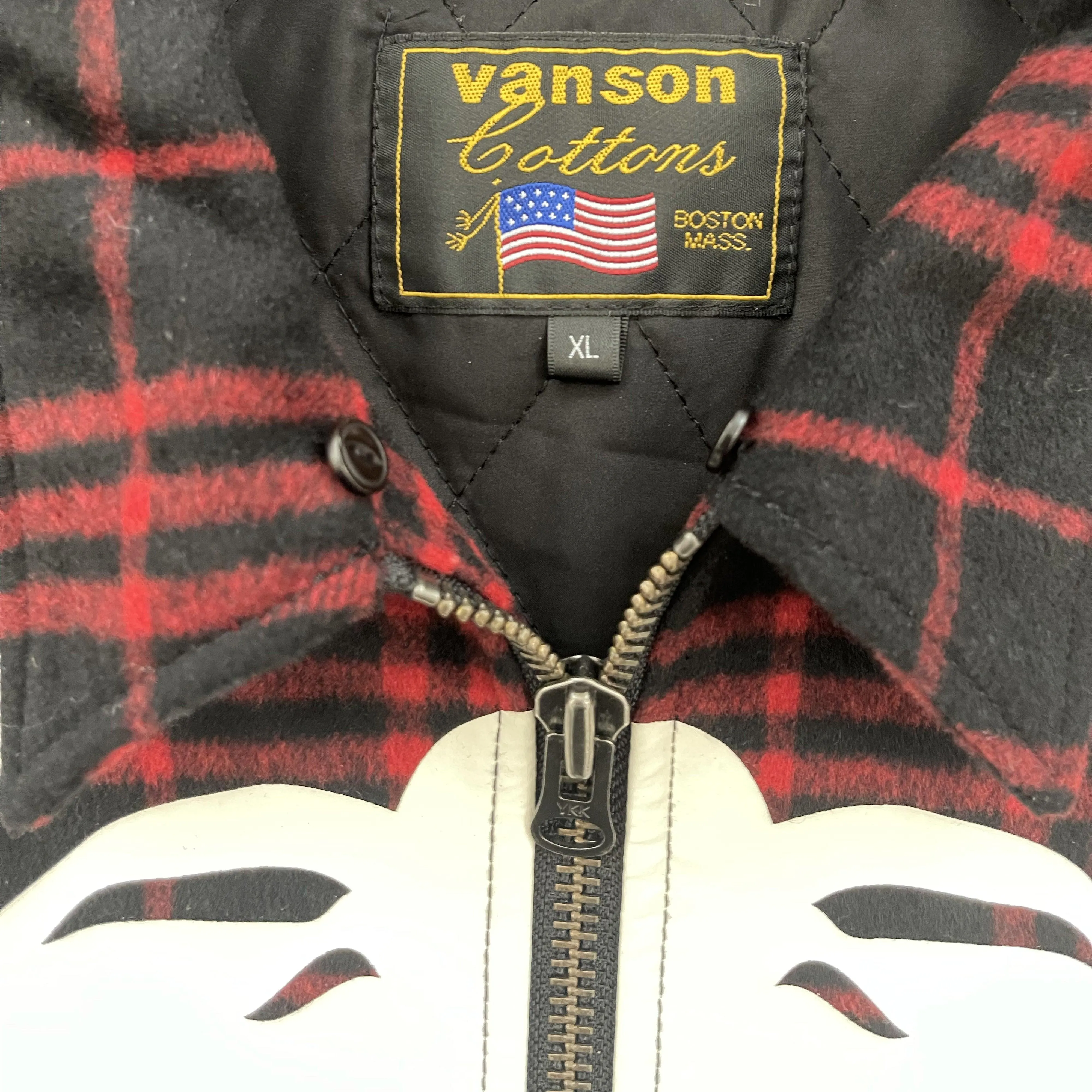 Vanson Leathers Skeleton Check Overshirt Jacket