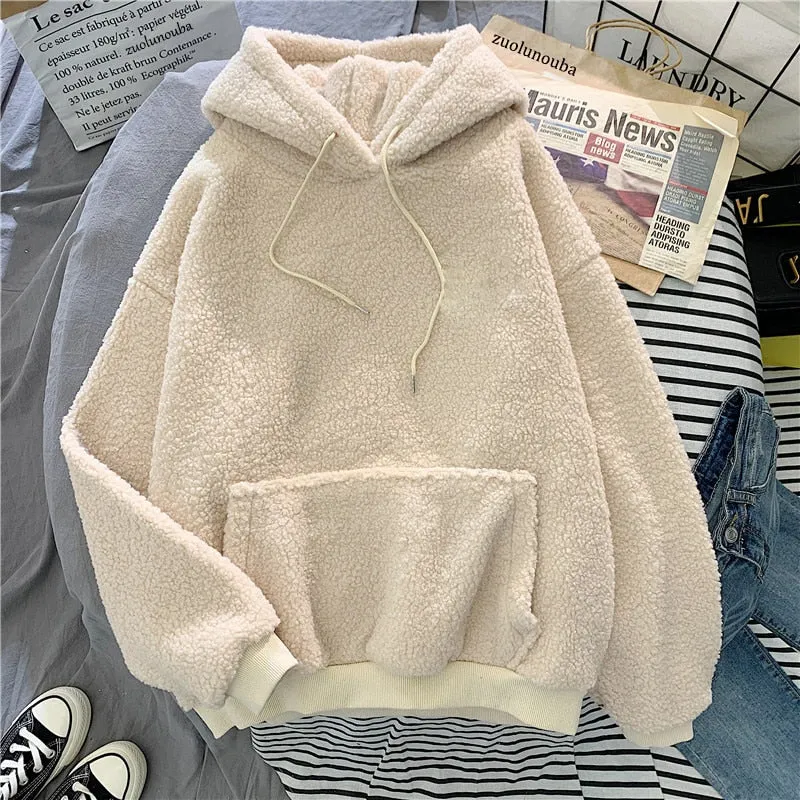 Velvet Cashmere Women Hoody Sweatshirt