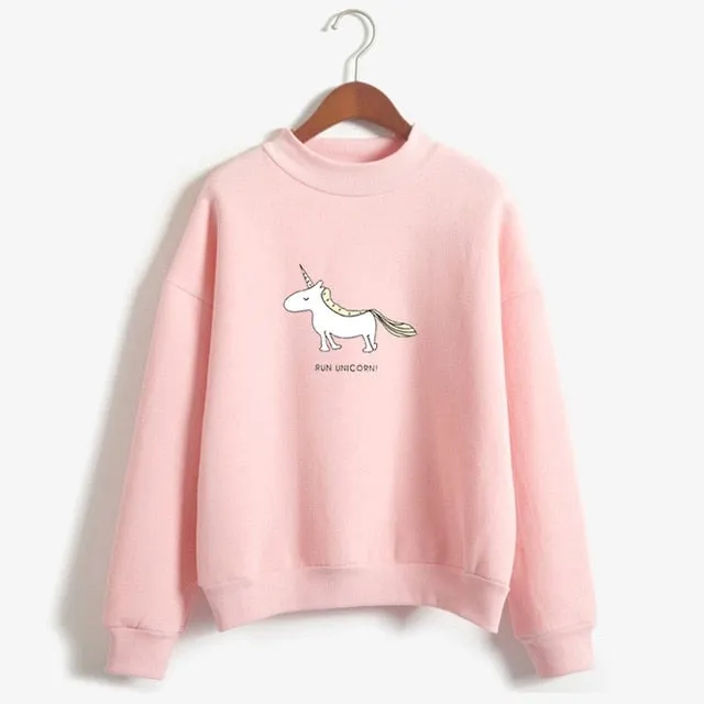 VenusFox Women's Unicorn Print Long Sleeve Casual Sweater