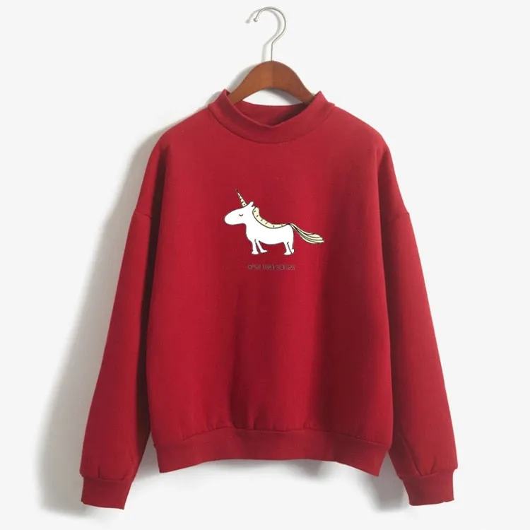 VenusFox Women's Unicorn Print Long Sleeve Casual Sweater