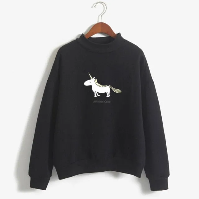 VenusFox Women's Unicorn Print Long Sleeve Casual Sweater