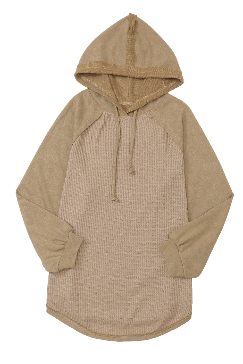 Waffled Expose Seam Drawstring Hoodie