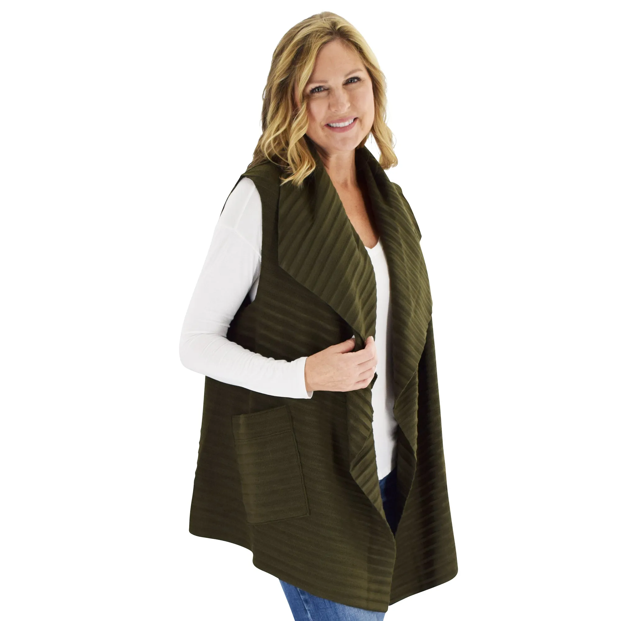 Weekender Cozy Coat Fleece Vest with Pockets Two Sizes!