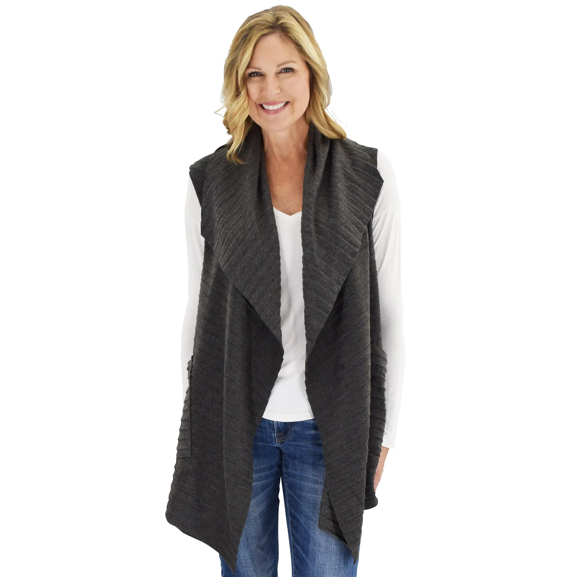 Weekender Cozy Coat Fleece Vest with Pockets Two Sizes!