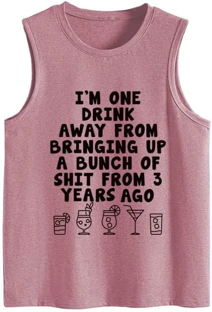 Women Drinking Tank Top Funny Sleeveless Shirt