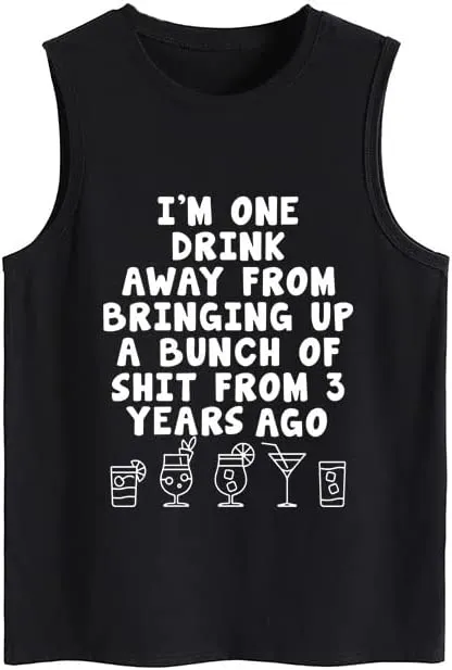 Women Drinking Tank Top Funny Sleeveless Shirt