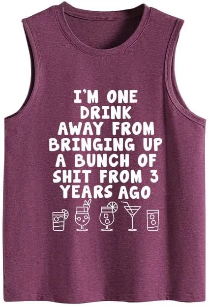 Women Drinking Tank Top Funny Sleeveless Shirt