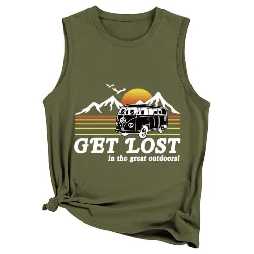 Women Get Lost in The Great Outdoors Tank Tops