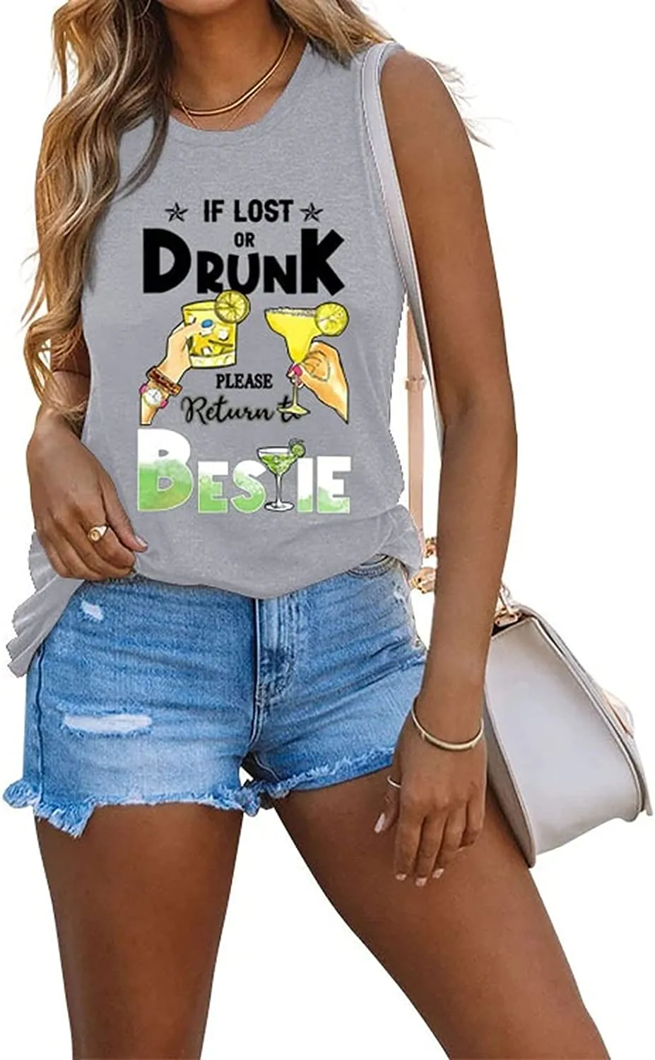 Women If Lost or Drunk Please Return to Bestie Tank Tops Shirt