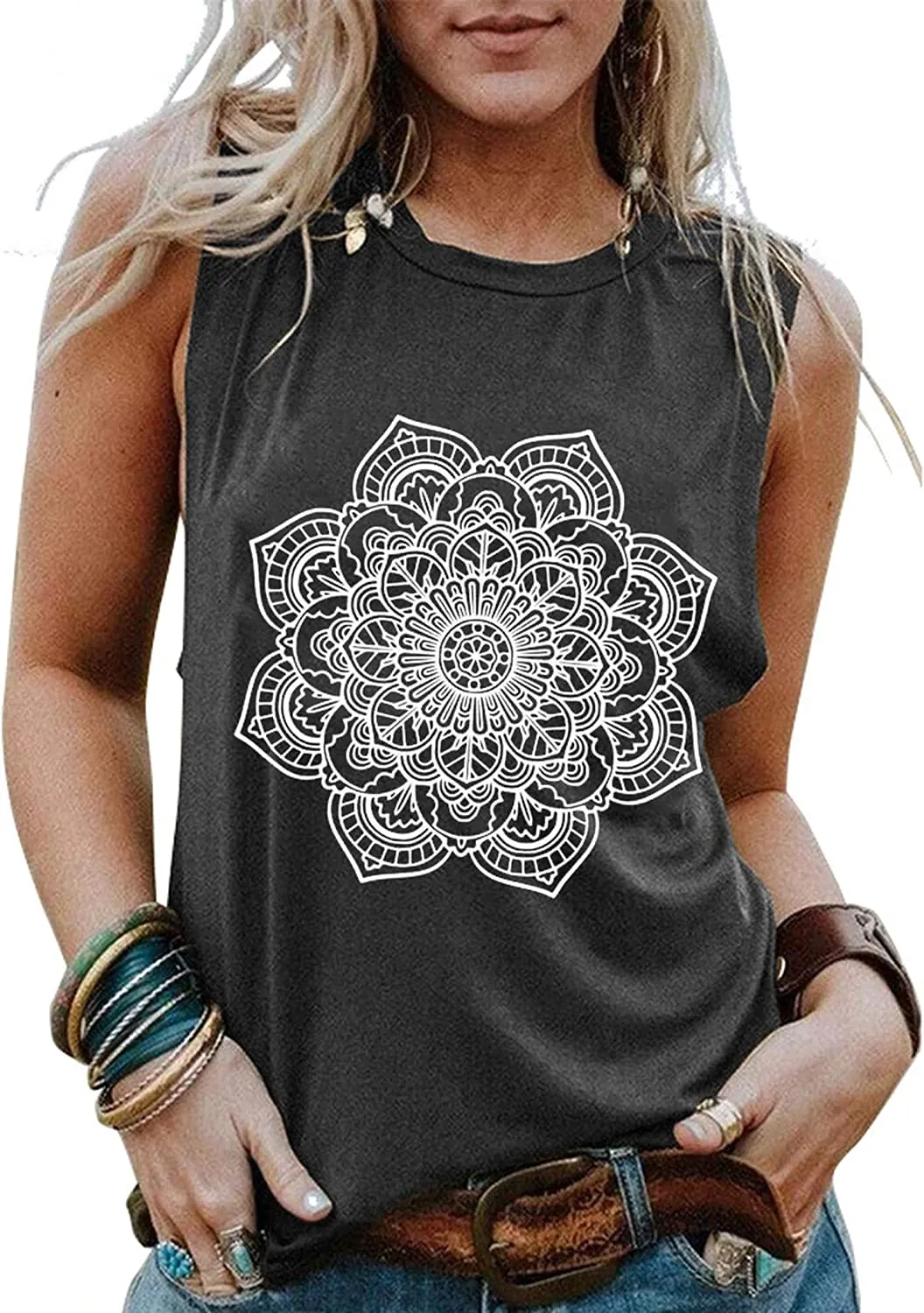 Women Mandala Tank Tops Shirt Bohemian Women Shirt