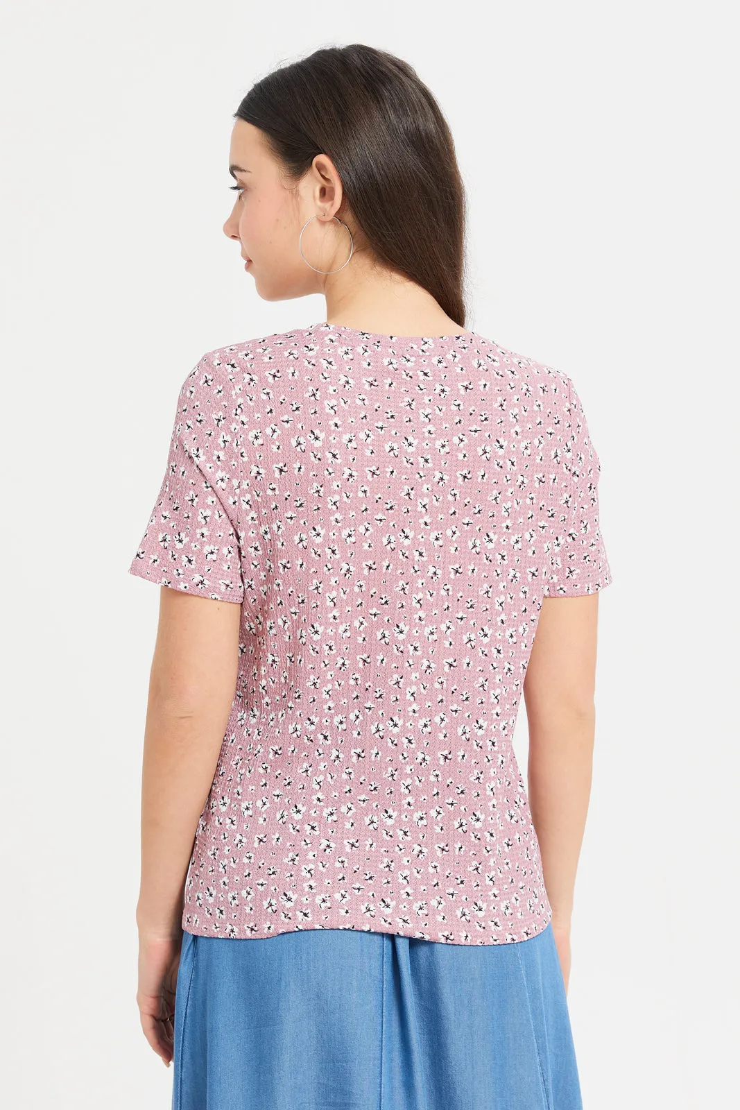 Women Mauve Printed T-Shirt