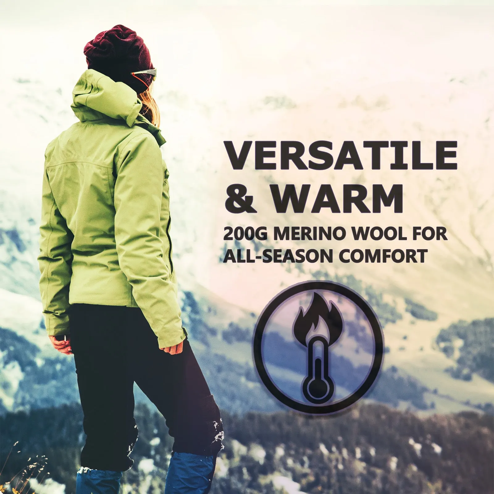 Women's Merino 200g Thermal Base Layer Set Dark Grey Heather