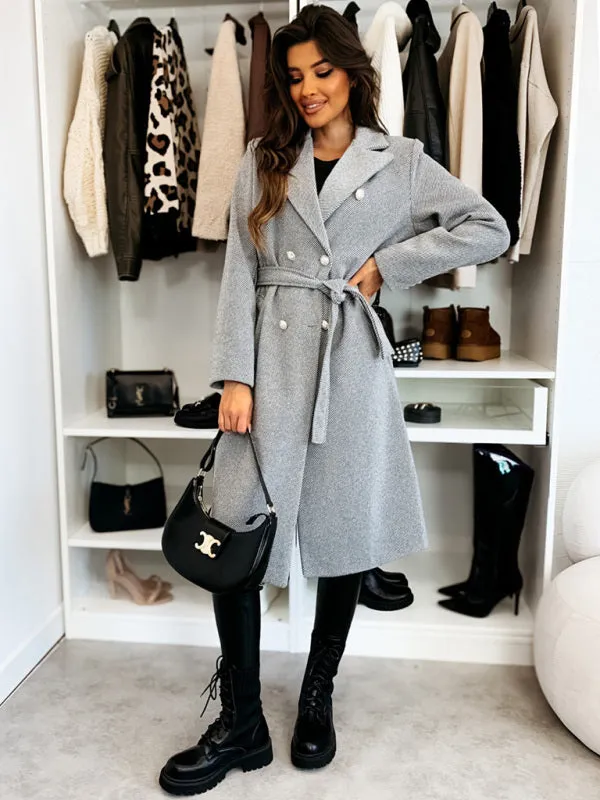 Wool Coat with Belted Waist for Chic Looks