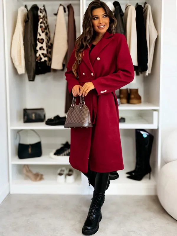 Wool Coat with Belted Waist for Chic Looks