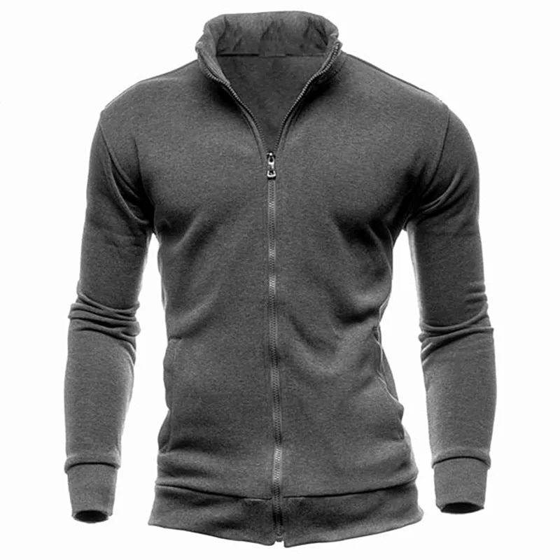 Zipper Stand Collar  Sweatshirts