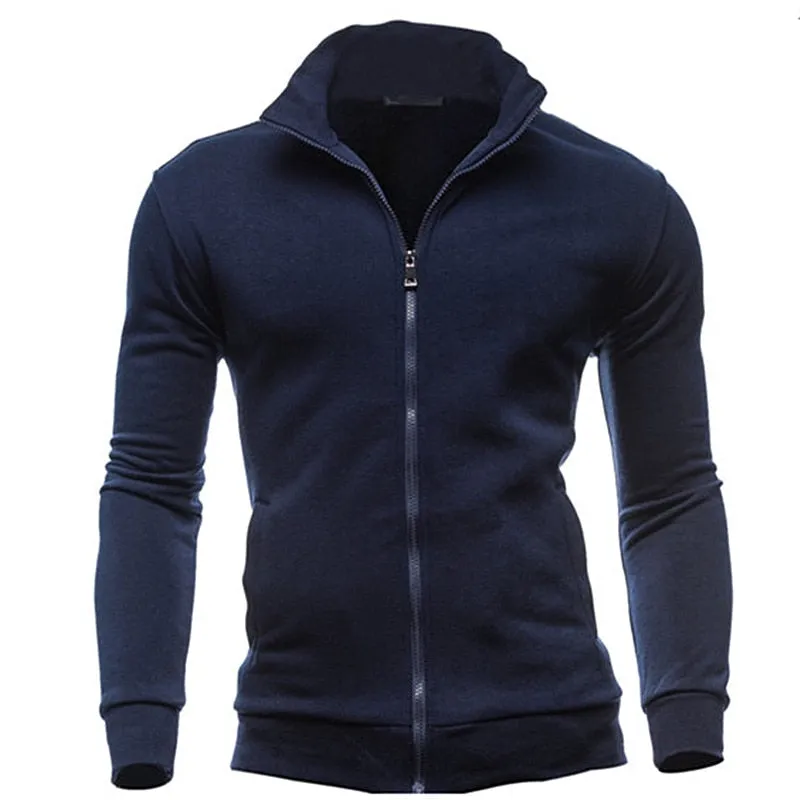 Zipper Stand Collar  Sweatshirts