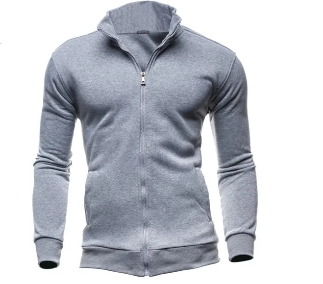 Zipper Stand Collar  Sweatshirts