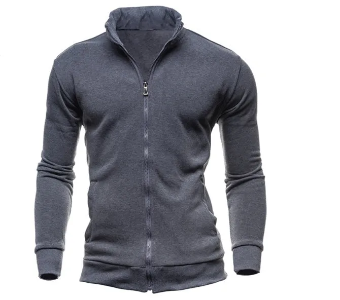 Zipper Stand Collar  Sweatshirts