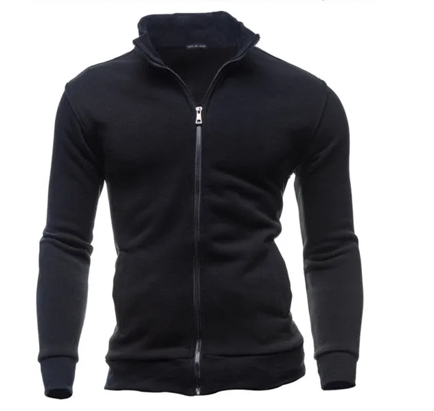 Zipper Stand Collar  Sweatshirts