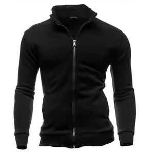 Zipper Stand Collar  Sweatshirts