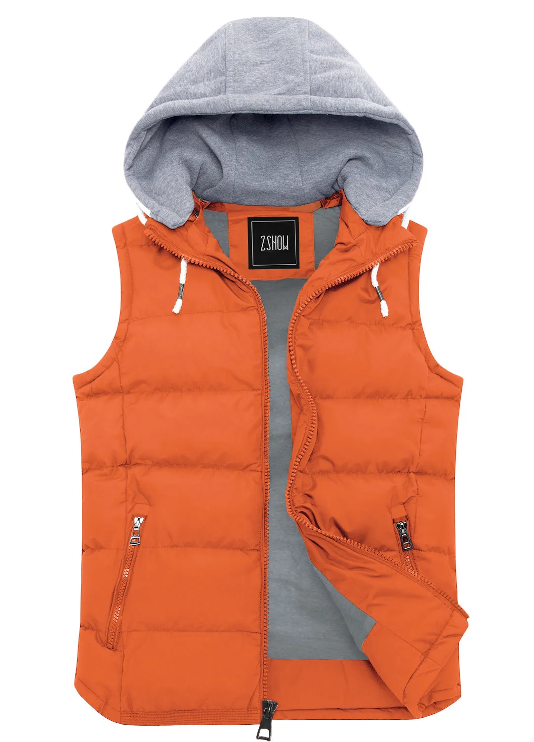 ZSHOW Men's Puffer Vest Removable Hooded Vest