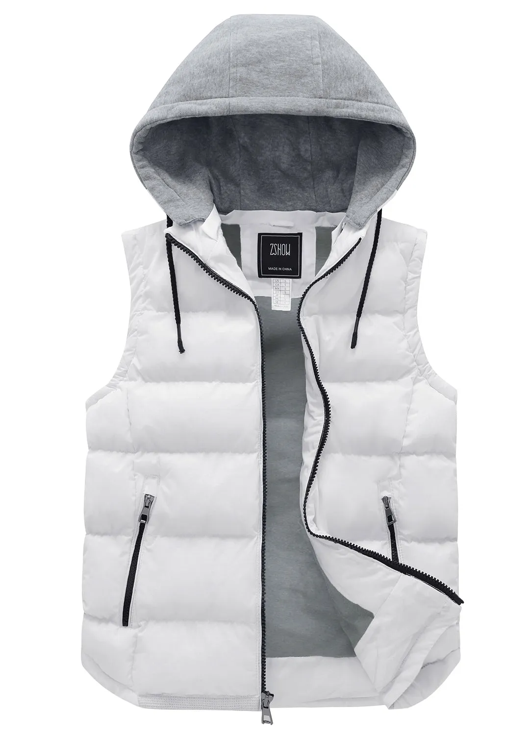 ZSHOW Men's Puffer Vest Removable Hooded Vest